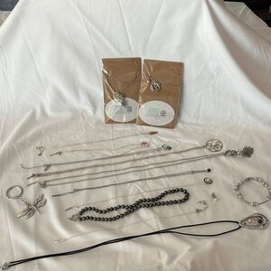 Assorted Silver-Tone and Black Bead Women's Necklace Set